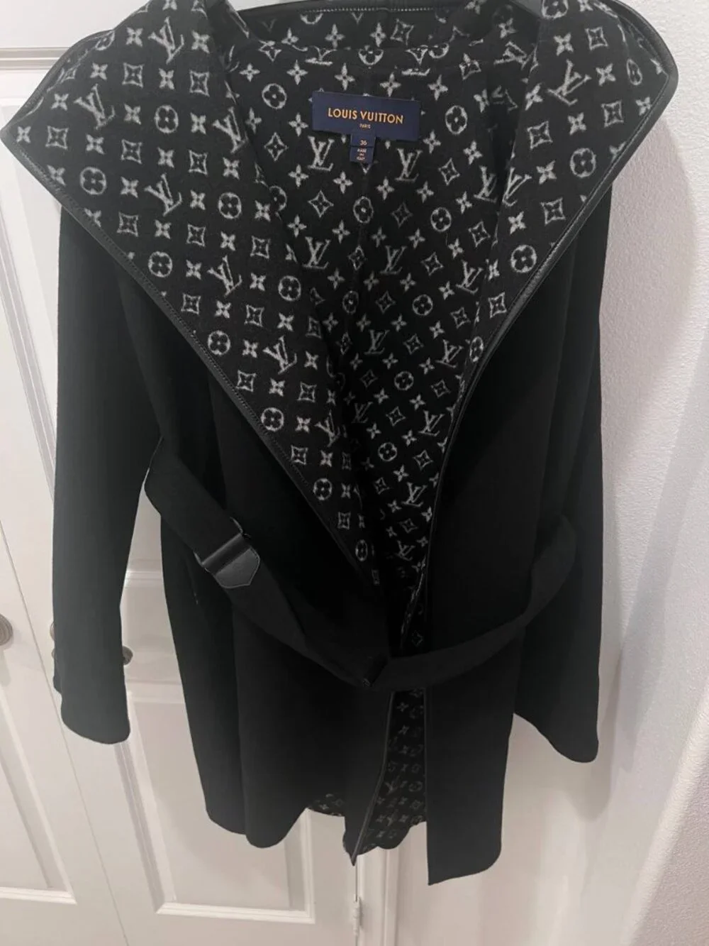 Louis Vuitton Monogram Hooded Wool Coat
